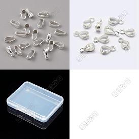 Kit de búsqueda de fabricación de joyas de bricolaje, incluyendo 10 piezas 2 estilos 925 broches de plata de ley y ganchos de tubo, con sello s925