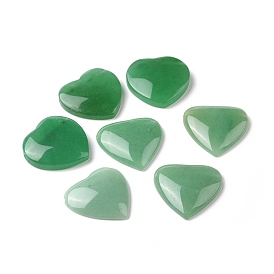 Dyed & Heated Natural Green Aventurine Cabochons, Heart