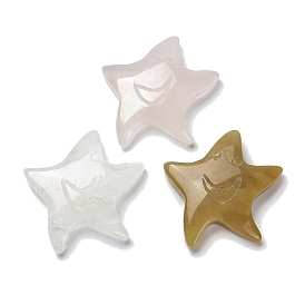 Natural Gemstone Carved Cabochons, Starfish with Smiling Face