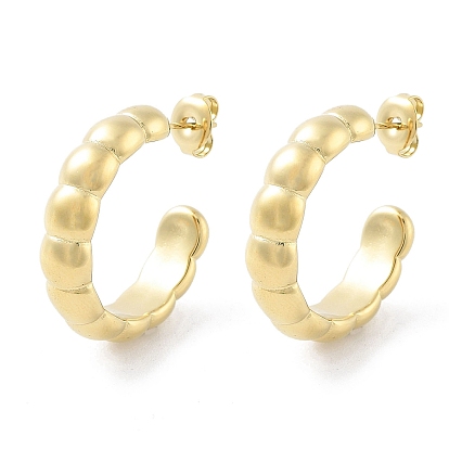304 Stainless Steel Ring Stud Earrings, Half Hoop Earrings