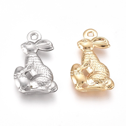 Easter 304 Stainless Steel Pendants, Easter Bunny