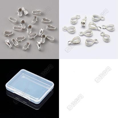 Kit de búsqueda de fabricación de joyas de bricolaje, incluyendo 10 piezas 2 estilos 925 broches de plata de ley y ganchos de tubo, con sello s925