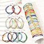 Polyester Multi-Strand Bracelets, Brass Heart Bead Bracelets with 202 Stainless Steel Lobster Claw Clasps