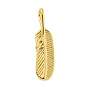 Ion Plating(IP) 304 Stainless Steel Pendants, Feather Charm
