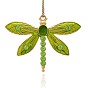  Pendentifs en alliage d'émail doré, avec strass, libellule, 49x64x4mm, Trou: 3mm