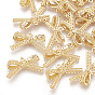 Brass Charms, Real 18K Gold Plated, Bowknot