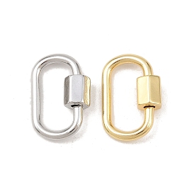 Латунные подвески с карабином, долговечный, без свинца и без кадмия, стойки покрытие, овальные