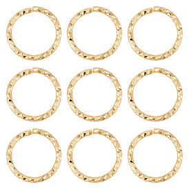 30 шт. Латунные открытые прыжковые кольца, алмазная огранка текстурированная круглая