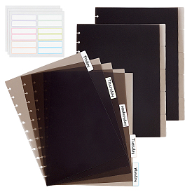Ahademaker 3 наборы пластиковых индексных листов-разделителей для блокнотов на дисках, аксессуары для переплета, прямоугольные, с пустыми наклейками