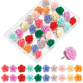 30 шт 10 цвета смоляные цветочные кнопки для рисования, с железными контактами
