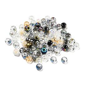 Perles de rocaille en verre, couleur ab , rondelle