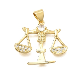 Латунные микро проложить кубического циркония подвески, Весы чары, долговечный, без кадмия и без свинца, стойки покрытие