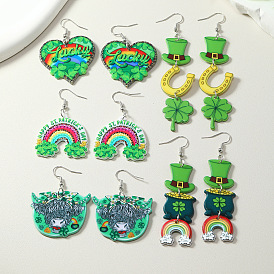 Акриловые серьги болтаться, платина