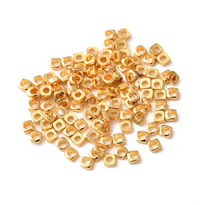 Латунные бусины, квадратный, без кадмия и без свинца, стойки покрытие, долговечный