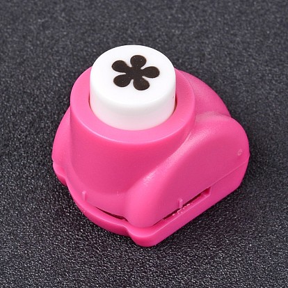 Random Single Color or Random Mixed Color Mini Plastic Craft Paper Punch Sets for Scrapbooking & Paper Crafts, Paper Shapers, Flower, 33x26x32mm
