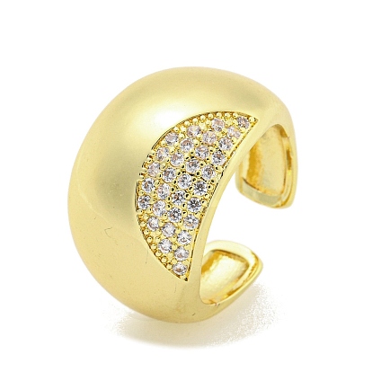 Латунные кольца из манжеты с прозрачным цирконием, открытые кольца для женщин