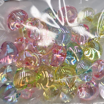 Placage uv pendentifs acryliques transparents, charmes de coeur