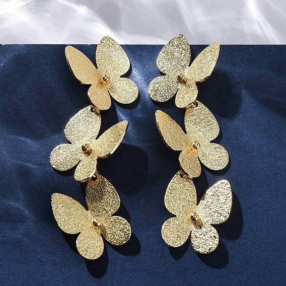 Текстурированные серьги-гвоздики в форме бабочек из латуни, без свинца и без кадмия, долговечный, стойки покрытие