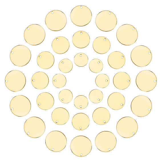 60шт 3 стиль латунные подвески, штамповка пустой метки, зеркальная полировка, долговечный, плоско-круглые