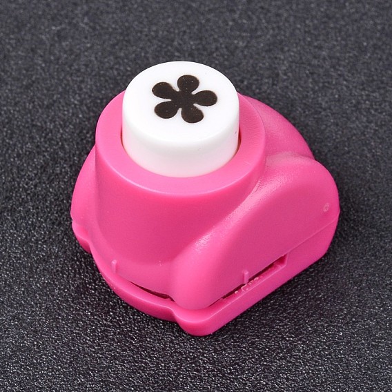 Random Single Color or Random Mixed Color Mini Plastic Craft Paper Punch Sets for Scrapbooking & Paper Crafts, Paper Shapers, Flower, 33x26x32mm