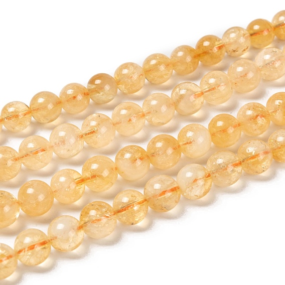 Natural Citrine Beads Strands, Round