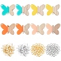 DIY Dangle Butterfly Earring Making Kits, 1 Box 8Pcs Resin & Walnut Wood Pendants, 40Pcs Iron Earring Hooks, 80Pcs Jump Rings