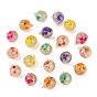 Brass Resin Pendants, Round Charms, with Dried Flower