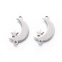 201 Edelstahl Links, manuelles Polieren, Mond mit Stern