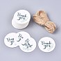 Thank You Paper Gift Tags, Hang Tags, with Jute Twine, for Wedding/Thanksgiving, Flat Round