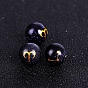 Synthetic Blue Goldstone Carved Constellation Beads, Round Beads