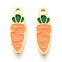 304 из нержавеющей стали шармы эмали, морковное очарование, ионное покрытие (ip), реальный 14 k позолоченный
