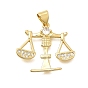 Латунные микро проложить кубического циркония подвески, Весы чары, долговечный, без кадмия и без свинца, стойки покрытие