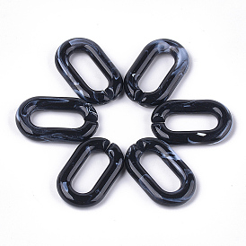 Anillos de enlace de acrílico, conectores de enlace rápido, para la fabricación de cadenas de joyería, estilo de imitación de piedras preciosas, oval