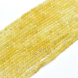 Natural Yellow Opal Gradient Beads Strands, Gradient Style, Round, Faceted