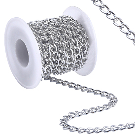 5м алюминиевых витых бордюрных цепей, цепи с алмазной огранкой, несварные, граненые, с катушкой