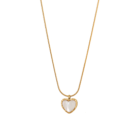 Колье с подвеской в виде сердца 304 из нержавеющей стали, цепи змейки ожерелья, ионное покрытие (ip)