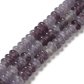 Natural Lepidolite/Purple Mica Stone Beads Strands, Rondelle