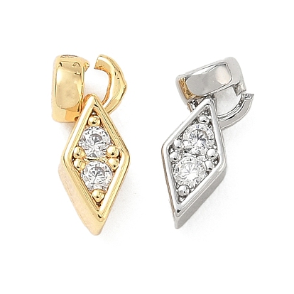 Латунные микропаве прозрачные кубические циркониевые подвески, ромб прелести