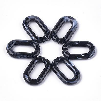 Anillos de enlace de acrílico, conectores de enlace rápido, para la fabricación de cadenas de joyería, estilo de imitación de piedras preciosas, oval
