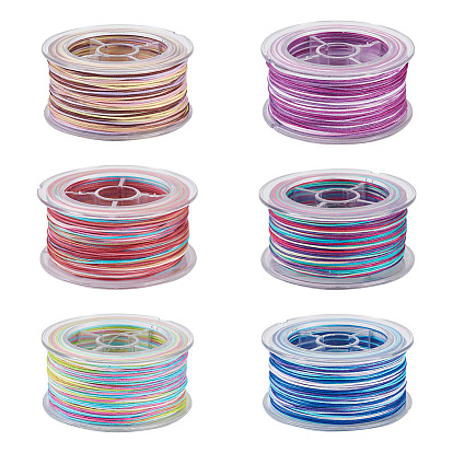 6 rouleaux 6 couleurs segment fil polyester teint, corde à nouer chinoise
