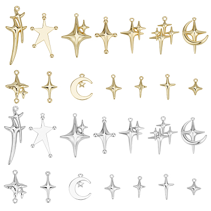 2сумки 2цветные сплавы подвески, крест звезда и луна