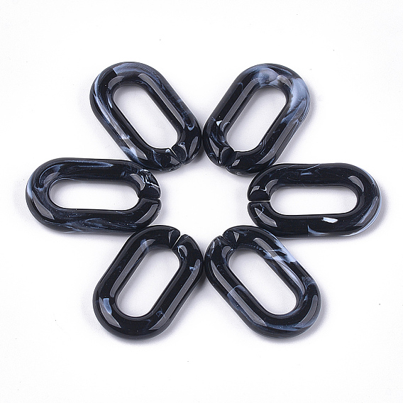 Acrylic Linking Rings, Quick Link Connectors, For Jewelry Chains Making, Imitation Gemstone Style, Oval
