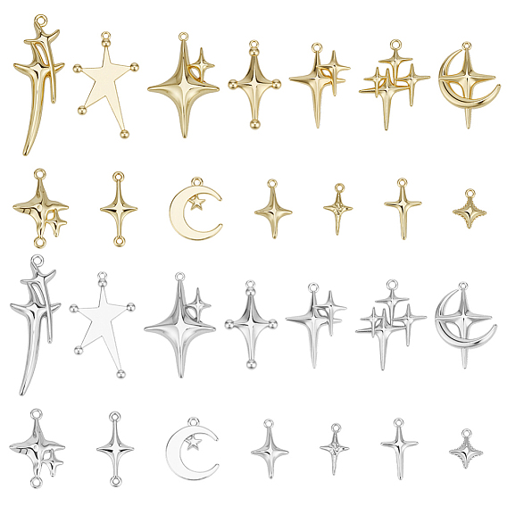 2сумки 2цветные сплавы подвески, крест звезда и луна