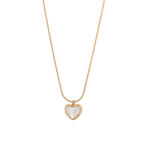 Колье с подвеской в виде сердца 304 из нержавеющей стали, цепи змейки ожерелья, ионное покрытие (ip)