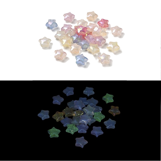 Звездное УФ-покрытие светящиеся радужные переливающиеся акриловые бусины, блеск бисера, светится в темноте