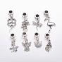 Tibetan Style Alloy European Dangle Charms, Large Hole Pendants, Mixed Shape