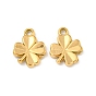 Ion Plating(IP) 304 Stainless Steel Charms, Clover Charms