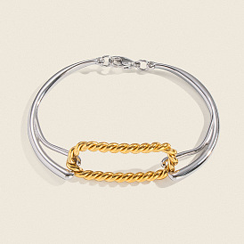 Минималистичные 304 браслеты из нержавеющей стали для женщин, овальные