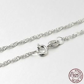 Модные 925 цепочки из стерлингового серебра, с застежками пружинного кольца