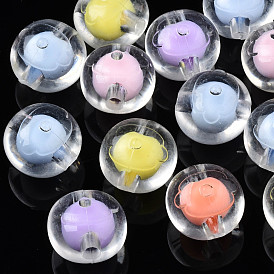 Transparent Acrylic Beads, Bead in Bead, Tomato